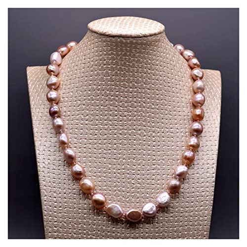 IPUDIS Barock Halskette, Naturperlen in Lila, schlichte Perlenkette for Damen erfüllen (Color : Purple, Size : 43cm) von IPUDIS
