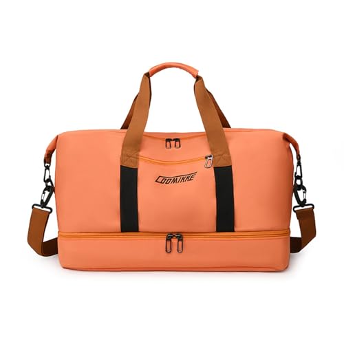 Sporttasche Herren mit schuhfach，Damen Weekender Reisetasche Gym Bag, Training Bag, Unisex Fitness Bag and Duffel Hand Luggage (Color : Orange, Size : 45 * 22 * 35cm) von IPUDIS