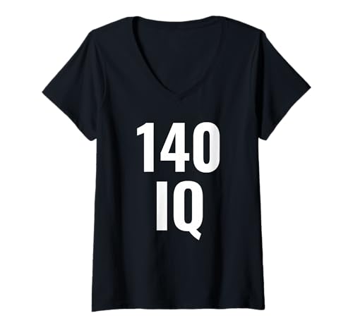 Damen IQ 140 Intelligenzquotient T-Shirt mit V-Ausschnitt Damen IQ 140 Intelligenzquotient T-Shirt mit V-Ausschnitt von IQ Designs