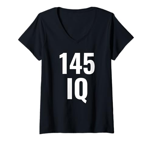 Damen IQ 145 Intelligenzquotient T-Shirt mit V-Ausschnitt Damen IQ 145 Intelligenzquotient T-Shirt mit V-Ausschnitt von IQ Designs