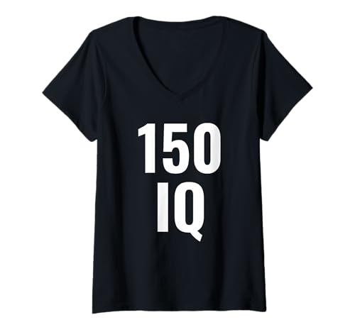 Damen IQ 150 Intelligenzquotient T-Shirt mit V-Ausschnitt Damen IQ 150 Intelligenzquotient T-Shirt mit V-Ausschnitt von IQ Designs