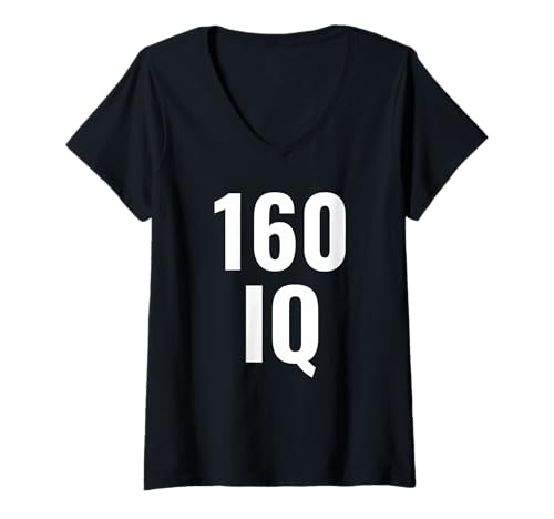 Damen IQ 160 Intelligenzquotient T-Shirt mit V-Ausschnitt Damen IQ 160 Intelligenzquotient T-Shirt mit V-Ausschnitt von IQ Designs