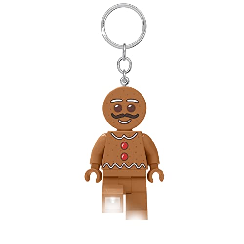 Lego Iconic Gingerbread Man Schlüsselanhänger LED-Blitzlicht Spielzeug Geschenke für Kinder - 76 mm große Figur (KE182) - 2 CR2025 Batterien enthalten von IQ