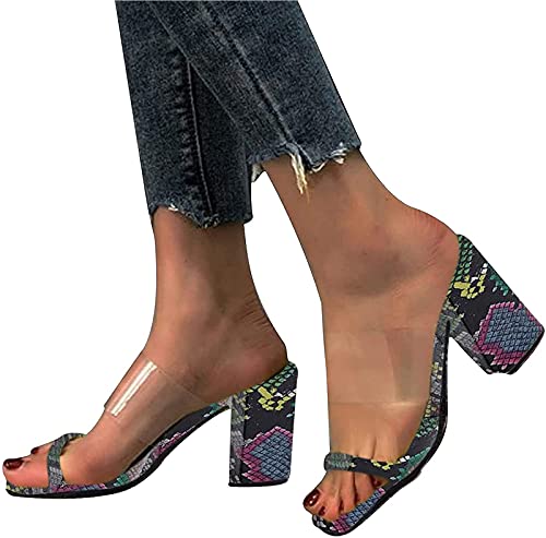 Klare High Heels Hausschuhe Damen Sandalen Sommerschuhe Transparente High Pumps Hochzeitssandalen,3,39 EU von IQOAIJ