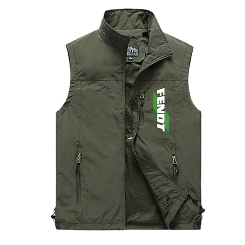 IQQOPVHG Men's Casual Westen Fe.n_dt Outdoor Arbeitskleidung Sleeveless Jacket Multi-Pocket Leisure Fishing Biking Vest (Green,L) von IQQOPVHG