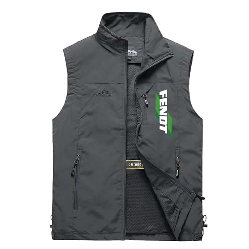 IQQOPVHG Men's Casual Westen Fe.n_dt Outdoor Arbeitskleidung Sleeveless Jacket Multi-Pocket Leisure Fishing Biking Vest (Grey,XL) von IQQOPVHG