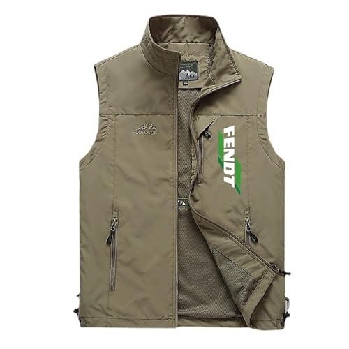 IQQOPVHG Men's Casual Westen Fe.n_dt Outdoor Arbeitskleidung Sleeveless Jacket Multi-Pocket Leisure Fishing Biking Vest (Khaki,XL) von IQQOPVHG