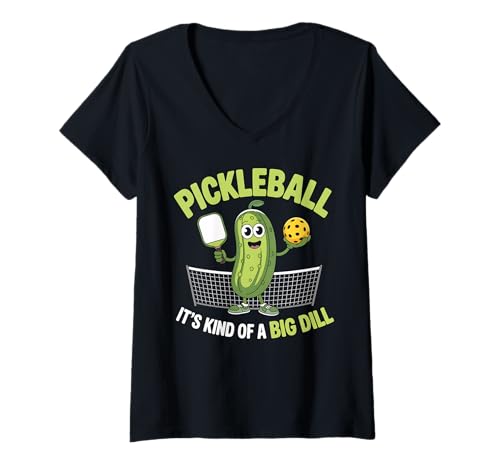 Damen Pickleball It's Kind Of A Big Dill Lustiger Pickleball-Spieler T-Shirt mit V-Ausschnitt Damen Pickleball It's Kind Of A Big Dill Lustiger Pickleball-Spieler T-Shirt mit V-Ausschnitt von IQTEE