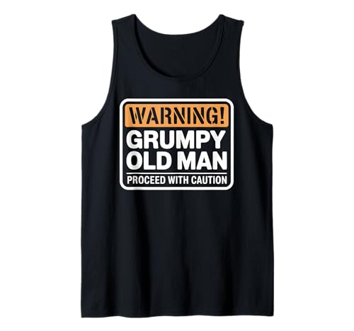 Lustiges Geschenk mit Aufschrift "Grumpy Old Man Warning Proceed With Caution" Tank Top von IQTEE