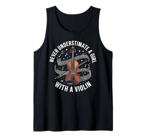 Violinist Mädchen Musiknoten Instrument Lustiger Musiker Tank Top von IQTEE