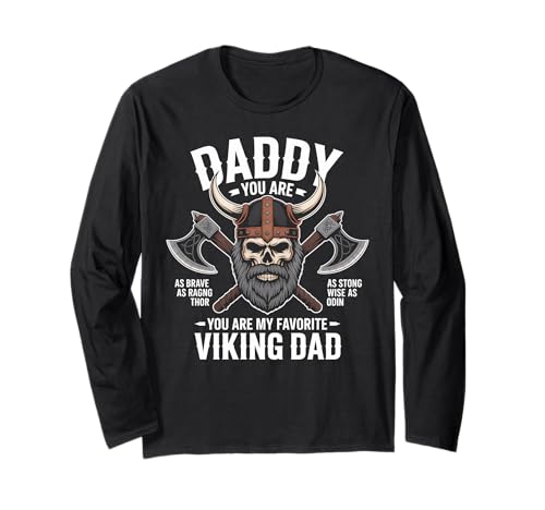 Wikinger Vater Vatertagsgeschenk von Tochter Sohn Frau Kinder Langarmshirt von IQTEE