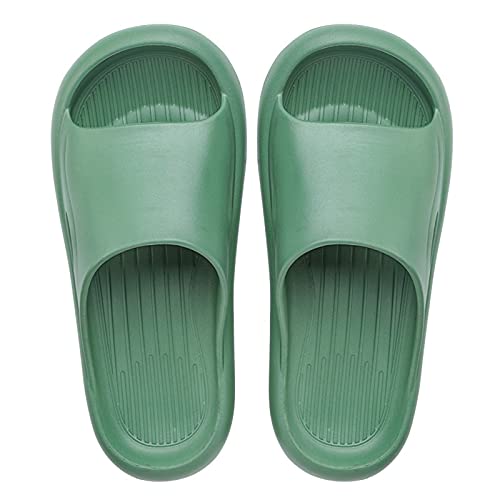 IQYU Home Slippers Badelatschen Flip Flops Herren Herren Business Schuhe Trekking Wanderschuhe Frauen Strand Sandalen rutschfeste leichte Flache Slide-Sandalen rutschfeste Sandalen (Green, 46-47) von IQYU