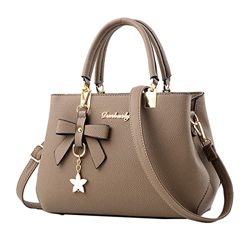 IQYU Auto Taschen Rücksitz Damen Tote Bag Mode Handtaschen Damen Geldbörse Satchel Schultertasche Tote Ledertasche für Damen Taschen Damen Umhängetasche Klein (Khaki, One Size) von IQYU