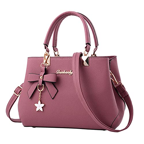 IQYU Auto Taschen Rücksitz Damen Tote Bag Mode Handtaschen Damen Geldbörse Satchel Schultertasche Tote Ledertasche für Damen Taschen Damen Umhängetasche Klein (Pink, One Size) von IQYU