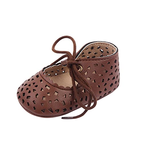 IQYU Baby Schuhe MäDchen 0-6 Monate-Weiche Sohle Sommer Säugling Krippe Schuhe-Sommerschuhe First Walker Schuhe Neugeborenes PU Leder Freizeitschuhe 0-18M Outdoor Walking Schuhe Ledersandalen von IQYU