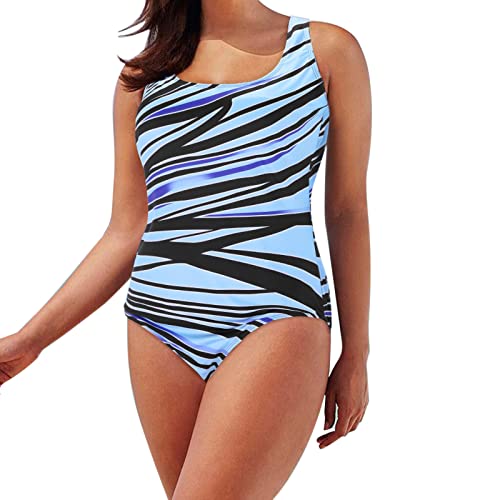 IQYU Bademode FüR Mollige Frauen, Tankini FüR Mollige, Badeanzug Damen GroßE GrößE Mit Cup, Monokini Damen Push Up, Schwimmanzug Mit Bein, Mit KöRbchen, Badebekleidung, GroßE BrüSte von IQYU