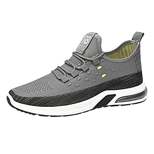 IQYU Barfuß Schuhe Herren Atmungsaktive Männer Laufblech Schuhe Mesh-Sport lässige Sommerschuhe für Männer beiläufige Schuhe Barmer Schuhe Herren (Grey, 40) von IQYU