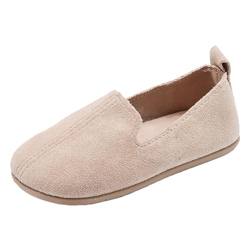 IQYU Blaue Sportschuhe Damen Kleinkind Baby Mädchen Schuhe Mode Mädchen Casual Schuhe Einfarbig Einfachen Stil Flach Leicht Sneaker 26 (Beige, 29 Little Child) von IQYU