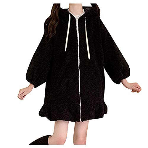 IQYU Bunny Ear Hoodie Damen Kapuzenpullover Teddy Jacken Mit Kapuze Y2k Top MäDchen Winter Pullover Kawaii Sweatshirt Fuzzy Fluffy Rabbit Tops Teddyfell Jacke Damen Mit Ohren Flauschjacke IQYU Bunny Ear Hoodie Damen Kapuzenpullover Teddy Jacken Mit Kapuze Y2k Top MäDchen Winter Pullover Kawaii Sweatshirt Fuzzy Fluffy Rabbit Tops Teddyfell Jacke Damen Mit Ohren Flauschjacke von IQYU