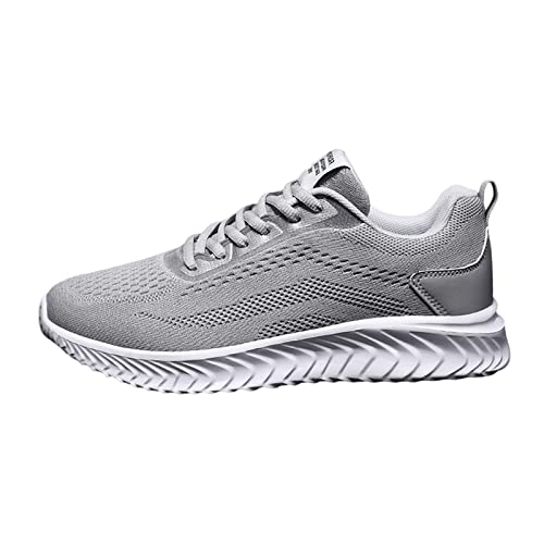 IQYU Bunte Schuhe Herren 43 Flying Weave Sports Herrenschuhe Sommer Atmungsaktive Freizeitschuhe 2023 Trend Mesh Sportschuhe Herren Orthopädische Schuhe (Grey, 40) von IQYU