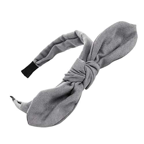 IQYU Bunter Pappkarton Frauen Bereifung Süßes Wildleder Haare Fashion-Kopf Haarreihum Haarreif Bug für Frauen Haartuch Damen Binden (Grey, One Size) von IQYU