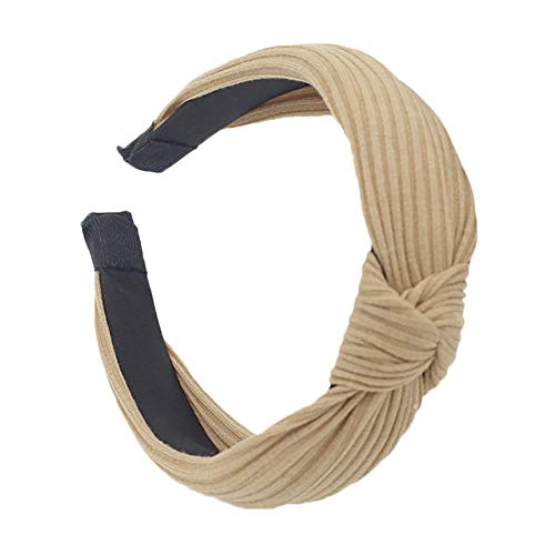 IQYU Dämpfer Tennis Stirnband Hairband Bow Knot Tie Headwrap Hair Band Hoop Haarband Männer Schwarz (Khaki, One Size) von IQYU