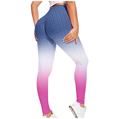 IQYU Damen Butt Lift Leggings,High Waist Blickdicht Leggins Druck Bunte Lang Sportleggins Yoga Fitness Hosen Regular und Plus Size Blickdicht Strumpfhose Nahtlose Leggings Winterstrumpfhose von IQYU