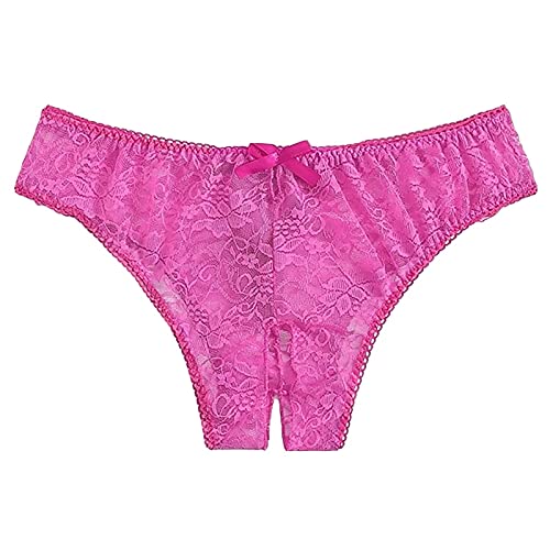 IQYU Damen Ouvert Slip Strings Tanga Erotische Damen Höschen Frauen Sexy Blumenspitze Panty Unterwäsche Slip Plus Ouvert Tanga Dessous Offener Schritt Spitze Reizvoller Niedrige Taille Panty Slips von IQYU