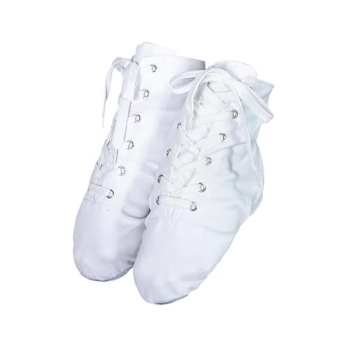 IQYU Damen Schuhe Trainer Frauen Männer Leinwand Freizeitschuhe Hausschuhe Jazz Stiefel Tanzschuhe Weiche Sohlen Übung Schuhe Ballett Tanz Schuhe Weiße Sneaker Schuhe Damen (White, 36) von IQYU