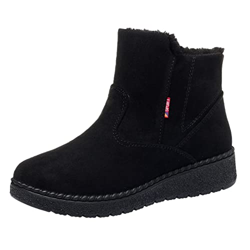 IQYU Damen Winterstiefel Warm gefütterte Winter Schneeboots Snowboots Schlupfstiefel Halbschaft Stiefel Boots Winterschuhe Damen wasserdichte Winterstiefel Winterboots Schneestiefel von IQYU