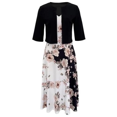 IQYU Damen Zweiteiler Kleid Elegant Maxikleid Blumenmuster Festlich Sommerkleid 2 Teilige Blusenjacke Freizeitkleid Abendkleid Vintage Floral Festkleid Karneval Kostüm Boho-Kleider Ballkleider IQYU Damen Zweiteiler Kleid Elegant Maxikleid Blumenmuster Festlich Sommerkleid 2 Teilige Blusenjacke Freizeitkleid Abendkleid Vintage Floral Festkleid Karneval Kostüm Boho-Kleider Ballkleider von IQYU