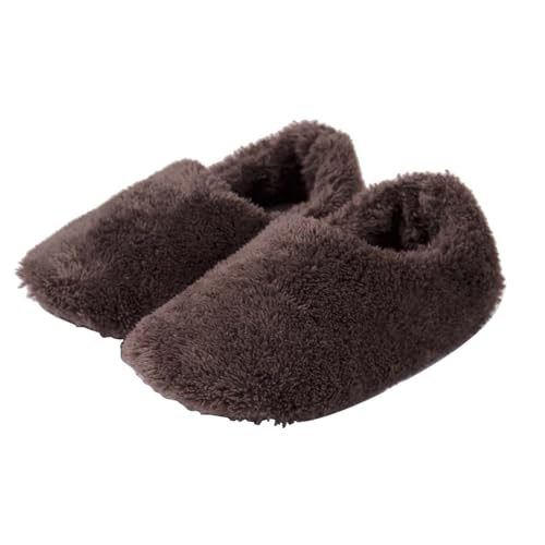 IQYU Damenschuhe Weite H 41 Winter Damen Herren Hausschuhe Lustige Weihnachtspantoffeln Weihnachten Fuzzy Rentier Hausschuhe Flauschige Plüschpantoffeln Tiere Niedliche Schuhe (Zjsjm-B-Brown, 38) von IQYU