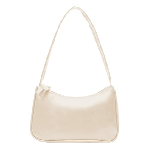IQYU Designer Taschen Damen Klein Solide Quasten-Muttertasche, große Kapazität, eine Schultertasche, Einkaufstasche Weste Mit Taschen Damen (White, One Size) von IQYU