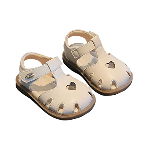 IQYU Einfarbig Kindersandalen MäDchen Hollow Out Baotou Strand Sandalen Flachboden Rutschfeste Atmungsaktive Kleinkindschuhe Casual Bequeme Sommersandalen SüßE Prinzessin Schuhe Sandalen von IQYU