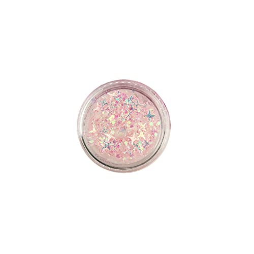 IQYU Farbenfroh Magazin Körper Glitzer Konzerte Musik Festival Rave Zubehör Gesicht Glitzer Gel Pailletten Glitzer Gesichtsfarbe Chunky Glitter Für Augen Lippen Haare Funkelndes Gel (Pink, One Size) von IQYU