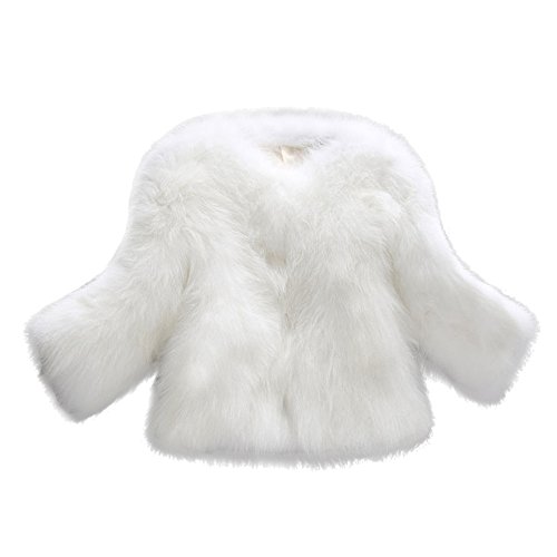 IQYU Felljacke Weiss Damen: Kunstpelz Jacke Damen Langarm Pelzjacke Faux Fur Jacke Warm Winterjacke Mit Fell Pelzmantel Cardigan Kurz Fellmantel Kunstfell Mantel Pelz-Bolero Teddyfell Jacke von IQYU