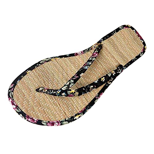 IQYU Flip Flops Unisex Top Flipflop Flip Flops Herren Bequeme Zehentrenner Leichte Sommer Badelatschen Outdoor Rutschfeste Sandalen für Strand Schwimmbad (Black-1, 37) von IQYU