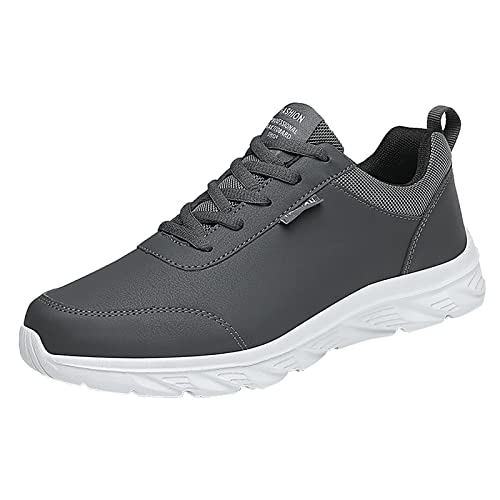 IQYU Freizeitschuhe Herren Sportlich Leder-Sportschuhe Herren Sportlicher SchnüRer Atmungsaktiv MäNner Halbschuh Strassenschuh Business Sneaker Modisch Freizeitschuhe Outdoor Arbeitsschuhe von IQYU