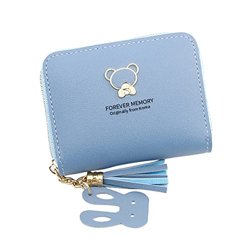 IQYU Geldbörsen Damen Groß Viele Schwarz Frauen Mode Cartoon Kunstleder Reißverschluss Achseltasche Handytasche Umschlag Tasche Geldbörse Clutch Bag Hülle Mate 20 Pro Brieftasche (Blue, One Size) von IQYU