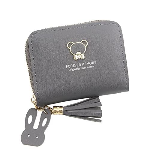 IQYU Geldbörsen Damen Groß Viele Schwarz Frauen Mode Cartoon Kunstleder Reißverschluss Achseltasche Handytasche Umschlag Tasche Geldbörse Clutch Bag Hülle Mate 20 Pro Brieftasche (Grey, One Size) von IQYU