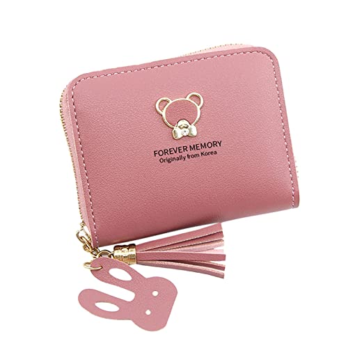 IQYU Geldbörsen Damen Groß Viele Schwarz Frauen Mode Cartoon Kunstleder Reißverschluss Achseltasche Handytasche Umschlag Tasche Geldbörse Clutch Bag Hülle Mate 20 Pro Brieftasche (Hot Pink, One Size) von IQYU