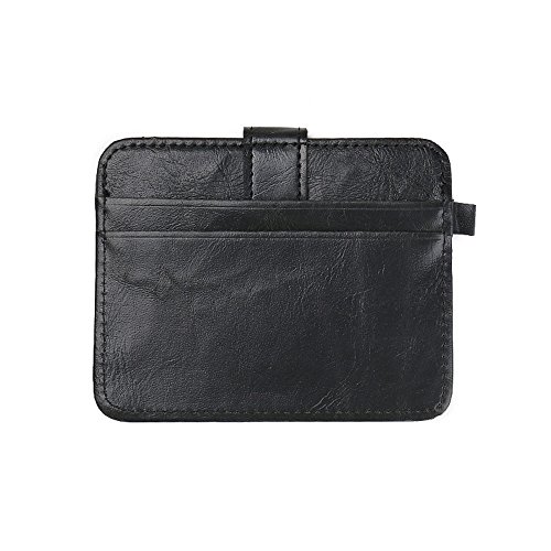 IQYU Geldbörsen Herren Klein Luxus-Retro-Herren-Clutch-Geldbörsen-Kredit-ID-Karten-schlanke Geldbörse Kleine Geldbörsen Herren Mit Münzfach (Black, One Size) von IQYU