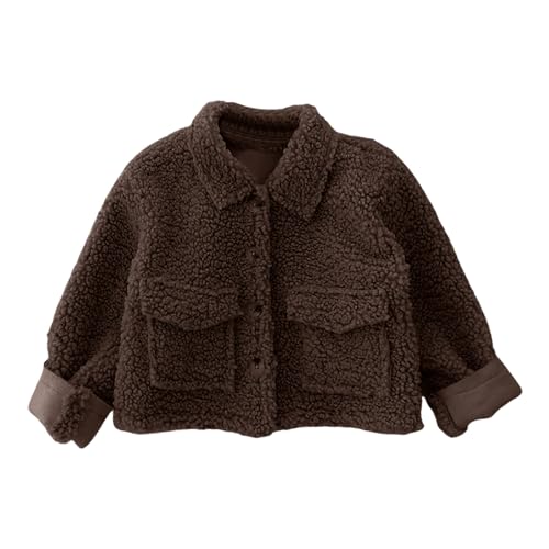 IQYU Grüner Pulli Herbst-Winter-Kleinkind-Mädchen-Jungen-Langarm-Daunenjacke, leichter, mit Ohren gepolsterter Mantel für 1 bis 6 Jahre Regenponcho Kinder (Brown, 12-18 Months) von IQYU