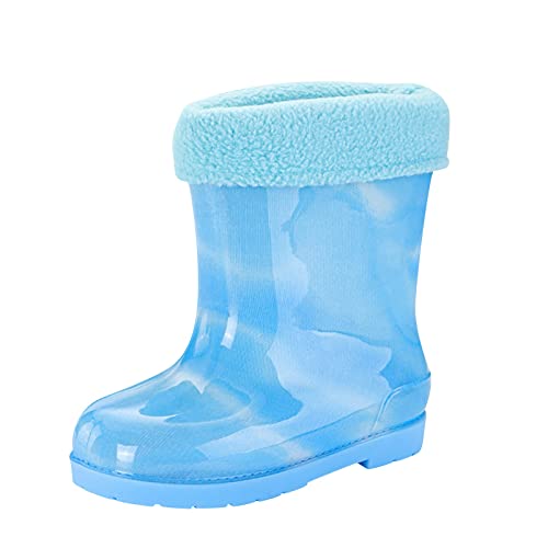 IQYU Gummistiefel Kinder Gefüttert Mädchen Jungen Wasserdicht Gummistiefel Wellington Boots Rutschfeste Wasserstiefel Regenstiefel Arbeitsgummistiefel Winter Regenstiefel Wasserdicht EVA Regenschuhe von IQYU