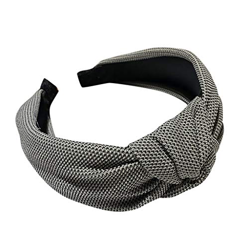 IQYU Haarband Damen Schmal Mode Haarpin Taillenkopf gestricktes Haar Frisband Hoop Frauen Knoten Headband Headband Headband Stirnband Winter Herren Ski (Grey, One size) von IQYU