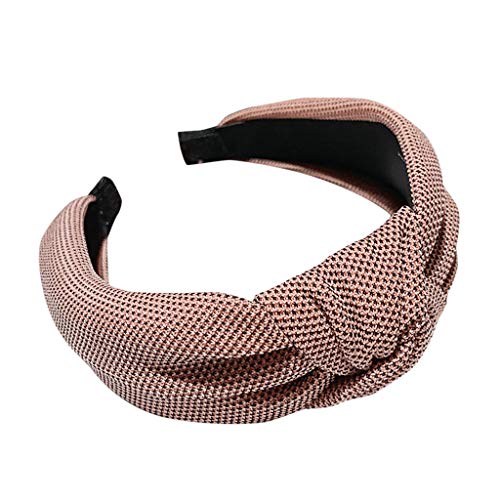 IQYU Haarband Damen Schmal Mode Haarpin Taillenkopf gestricktes Haar Frisband Hoop Frauen Knoten Headband Headband Headband Stirnband Winter Herren Ski (Pink, One size) von IQYU