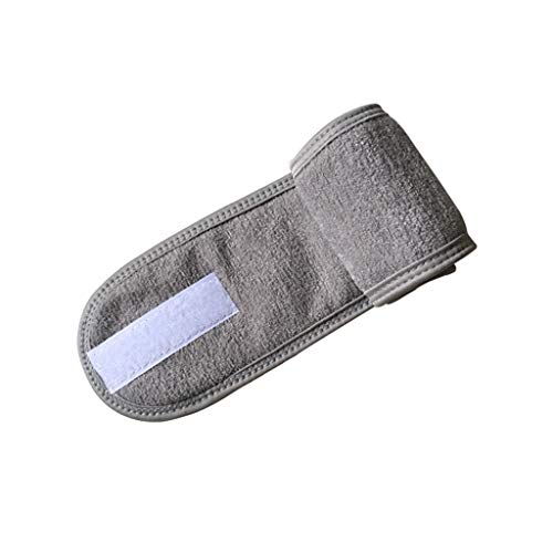 IQYU Haarband Damen Schmal Verstellbares Gesichts-Hydrotherapie-Kopftuch-Make-up-Badetuch-Sport-Kopftuch Griffband Squash (Grey, One Size) von IQYU