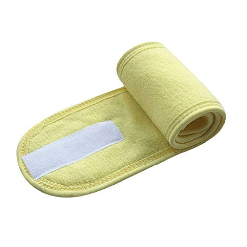 IQYU Haarband Damen Schmal Verstellbares Gesichts-Hydrotherapie-Kopftuch-Make-up-Badetuch-Sport-Kopftuch Griffband Squash (Yellow, One Size) von IQYU