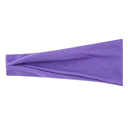 IQYU Haarspangen Jungs Sport-Stirnbänder für Damen und Herren, elastisch, weicher Stoff, rutschfeste Haarbänder, Haarkette für tägliches Training, Yoga, Laufen, Sport, Unisex (Purple, One Size) von IQYU