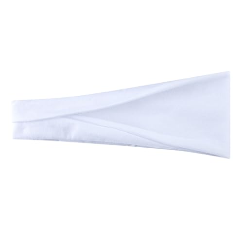 IQYU Haarspangen Jungs Sport-Stirnbänder für Damen und Herren, elastisch, weicher Stoff, rutschfeste Haarbänder, Haarkette für tägliches Training, Yoga, Laufen, Sport, Unisex (White, One Size) von IQYU